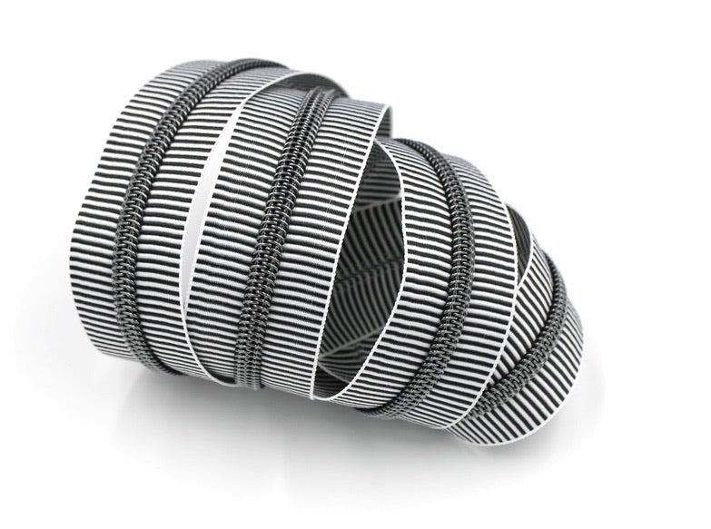 Zebra Stripes- #5 Rainbow Nylon Coil Zipper Tape